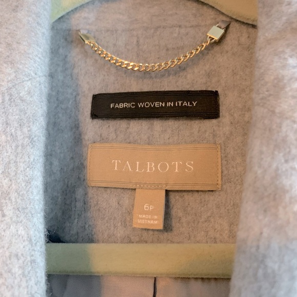 Talbots Gray Cashmere Wool blend Italian woven Blazer coat Sz 6P - Picture 3 of 5
